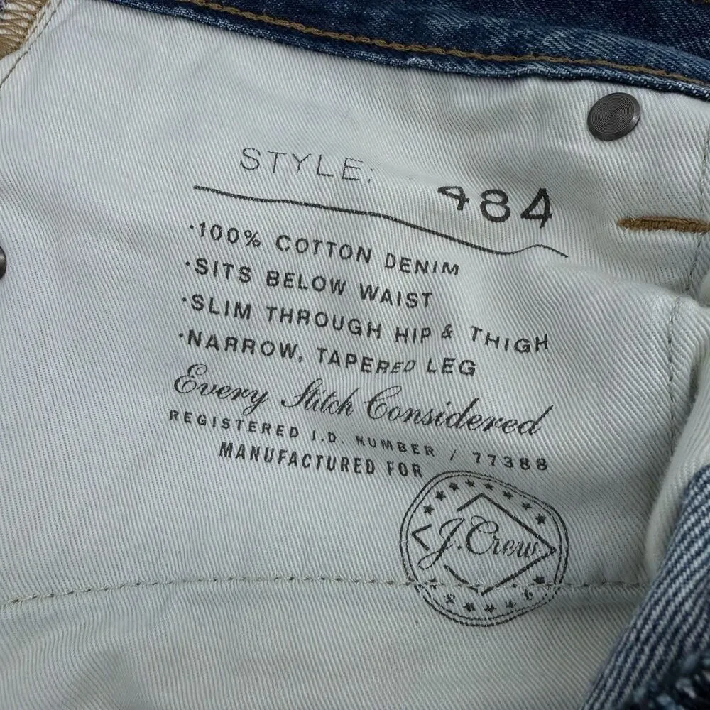 J. Crew Men's Selvedge 484 Slim Tapered Japanese Denim Jeans 33x32